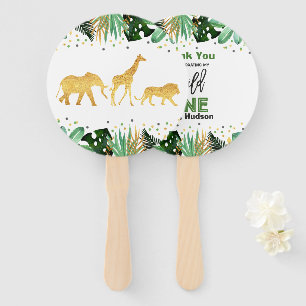 Wild One Party Hand Fan Jungle Animals Party Favou