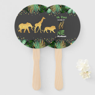 Wild One Party Hand Fan Jungle Animals Party Favou