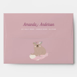 Wild One Personalized Bear Glitter Envelope