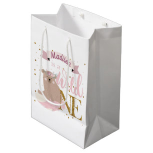 Wild One Personalized First Birthday Medium Gift Bag