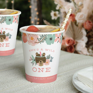 Wild One Personalized First Birthday Paper Cups