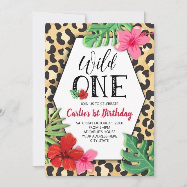Wild One Poster de animal Invitation pour le premi (Devant)