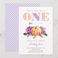 Wild One Purple Orange Pumpkin 1st Birthday Party