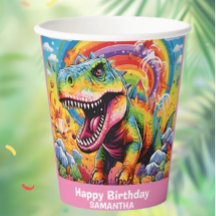 Wild One Rainbow Dinosaur Pink