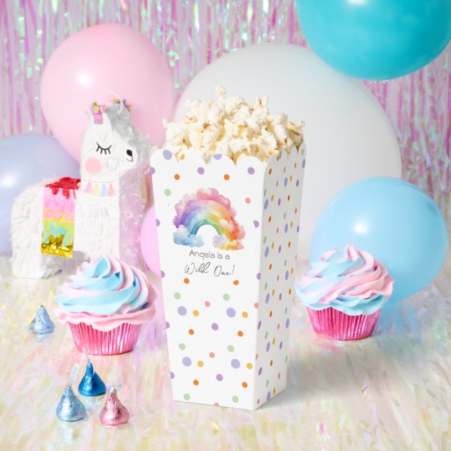 Wild One Rainbow Kids Birthday  Favor Box (Party)