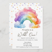 Wild One Rainbow Kids Birthday 