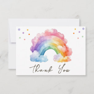 Wild One Rainbow Kids Birthday  Thank You Card