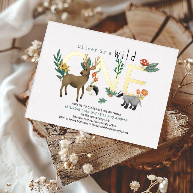 Wild One Rustic Woodland Animals 1st Birthday (Creator Uploaded)