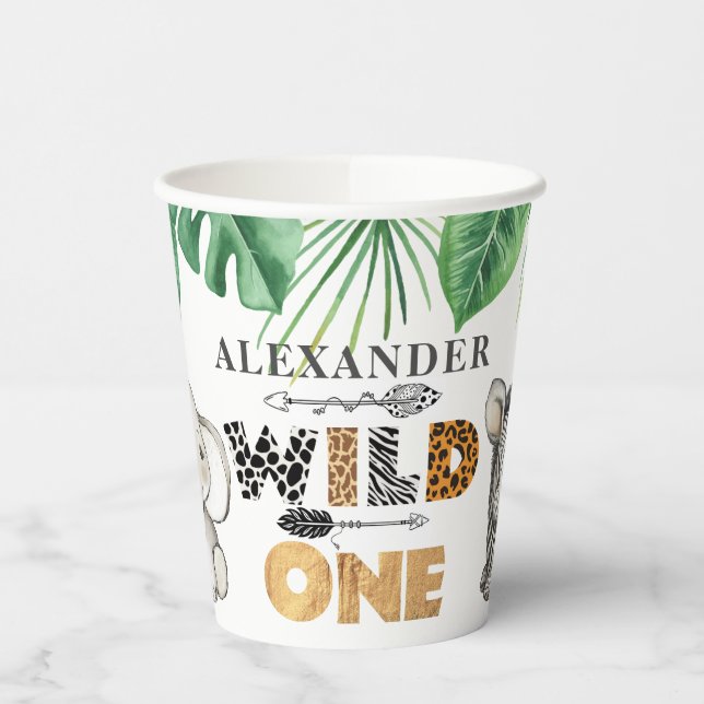 Wild One Safari 1st Birthday Paper cup (Left)