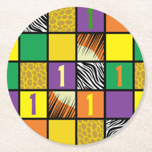 Wild One Safari 1st Birthday Party Kid's Round Paper Coaster
