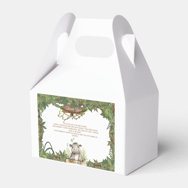 Wild One Safari Adventure Baby Shower Favour Box (Front Side)