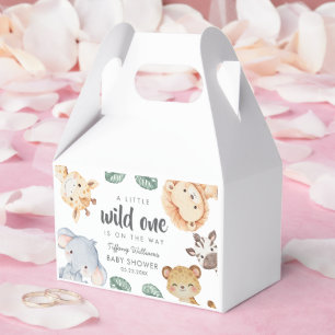 Wild One Safari Animal Baby Shower Decor Favor Box