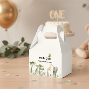 Wild One Safari Animal Birthday Party Favor Box