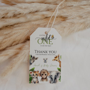 Wild One Safari Animal Jungle Baby Shower Favour Gift Tags