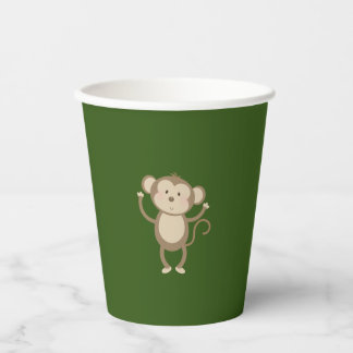 Wild One Safari Animal Monkey Baby Shower  Paper Cups