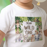Wild One Safari Animals Baby Boy 1st birthday