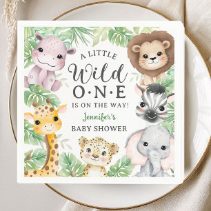 Wild One Safari Animals Baby Shower Gender Neutral Napkin