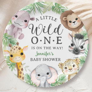 Wild One Safari Animals Baby Shower Gender Neutral Paper Plate