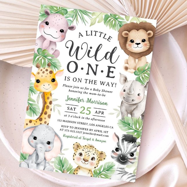 Wild One Safari Animals Baby Shower Invitation (Creator Uploaded)