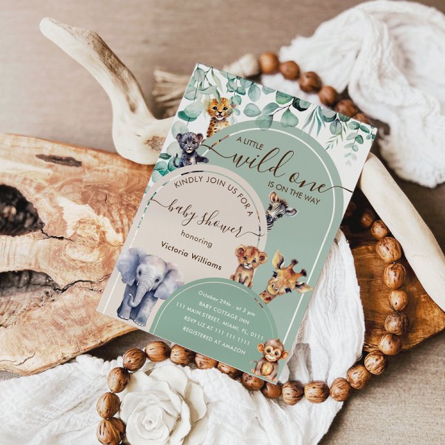 Wild One Safari Animals Baby Shower  Invitation (Creator Uploaded)