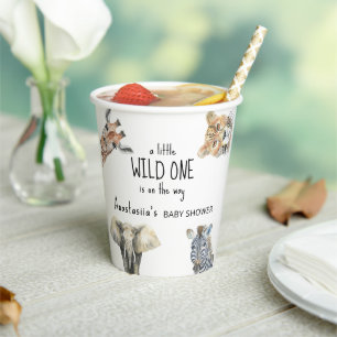 Wild One Safari Animals Baby Shower Paper Cups