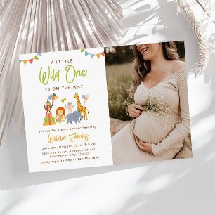 Wild One Safari Animals Baby Shower Photo Invitation