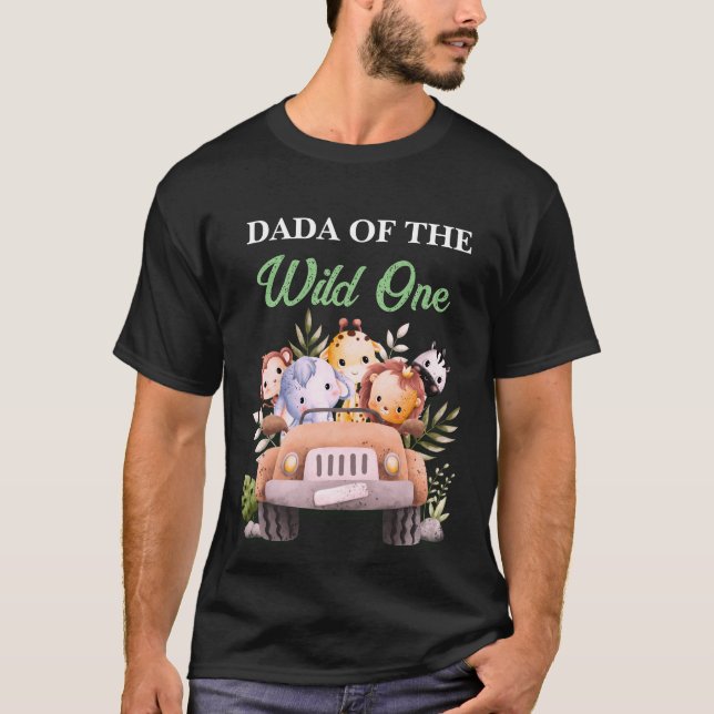  Wild One Safari Animals Birthday BLACK T-Shirt (Front)
