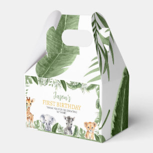 Wild One Safari Animals Birthday Favor Box