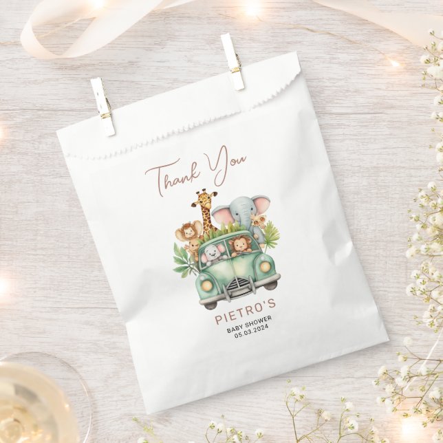 Wild One Safari Animals Boy Baby Shower  Favour Bag (Clipped)