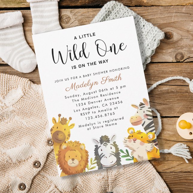 Wild One Safari Animals Boy Baby Shower  Invitatio Invitation (Creator Uploaded)