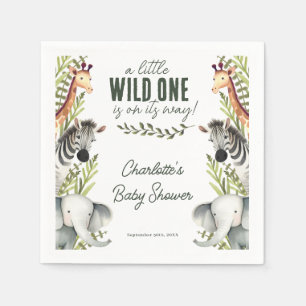 Wild One Safari Animals Boy Baby Shower Napkin