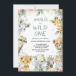 Wild One Safari Animals Kids Birthday Invitation<br><div class="desc">Wild One Safari Animals Kids Birthday Invitation</div>