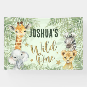 Wild One Safari Animals Welcome Banner 