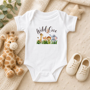 Wild One Safari  Baby Bodysuit