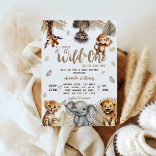 Wild One Safari Baby Shower Invitation