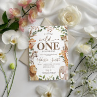 Wild One Safari Baby Shower Invitation Jungle