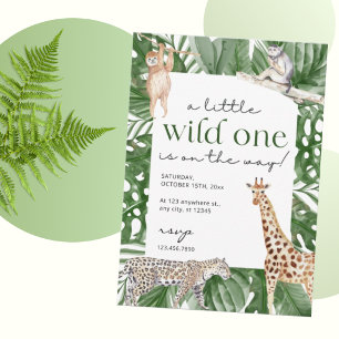 Wild One Safari Baby Shower Invitation Jungle Anim