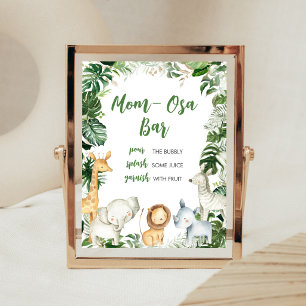 Wild One Safari Baby Shower Mom Osa Bar Sign