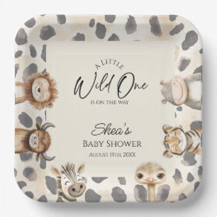 Wild One Safari Baby Shower  Paper Plate