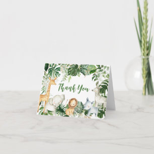 Wild One Safari Baby Shower Thank you card