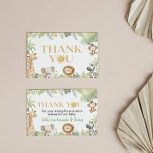 Wild One Safari Baby Shower Thank You Card