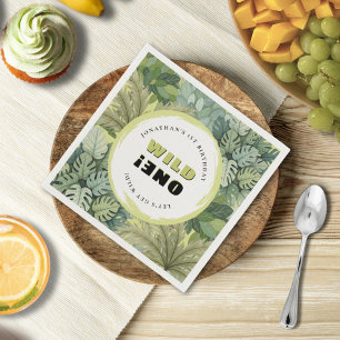 Wild One Safari Birthday Paper Napkin