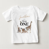 Wild One Safari First Birthday Baby T-Shirt (Front)