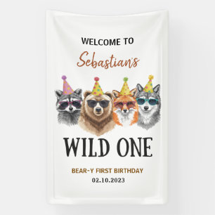 Wild One Safari First Birthday – Jungle Animal  Banner