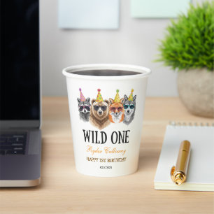 Wild One Safari First Birthday – Jungle Animal Paper Cups