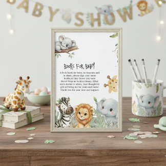 Wild One Safari Jungle Animals Boy Baby Shower En Enclosure Card