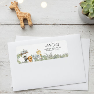 Wild One Safari Jungle Animals Return Address