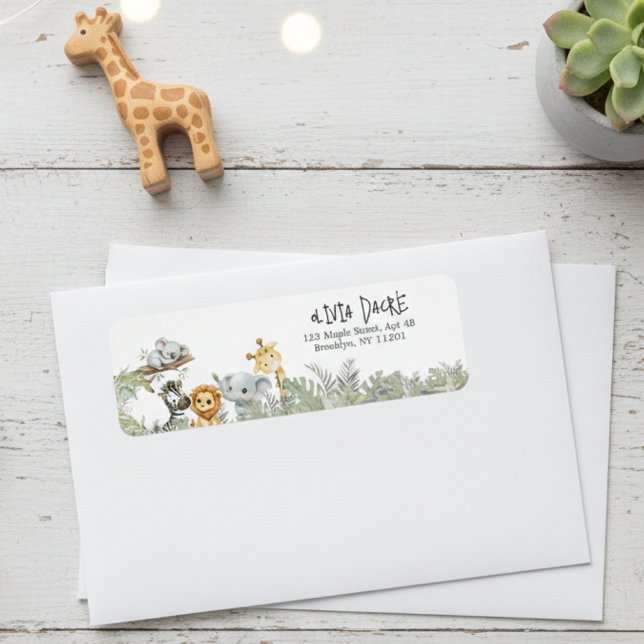 Wild One  Safari Jungle Animals Return Address  (Creator Uploaded)