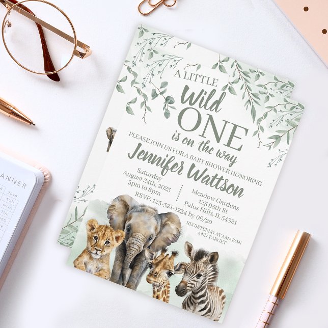 Wild one Safari Jungle baby shower invitation (Creator Uploaded)