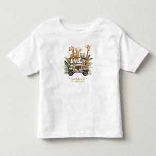 Wild One Safari Jungle First Birthday Name Girl Toddler T-shirt